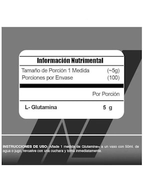 L-Glutamina Micronizada suplemento alimenticio Meta Nutrition polvo
