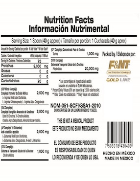 Suplemento alimenticio Food & Nutrition Technologies sabor uva de 1000 g