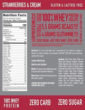 Proteína Isopure sabor fresa de 1 kg