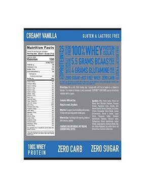 Proteína Isopure sabor vainilla de 1 kg