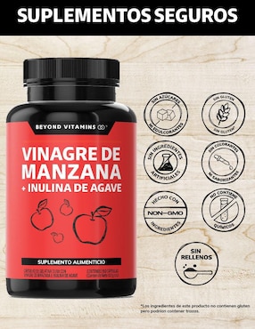 Vinagre de Manzana con Inulina de Agave Beyond Vitamins sabor natural de 150 cápsulas