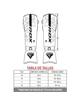 Espinillera RDX arte marcial
