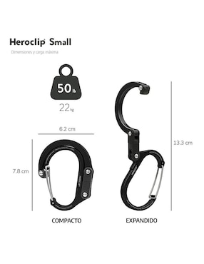 Mosquetones para campismo Gear Aid heroclip small black
