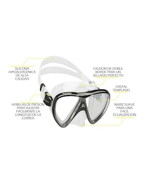 Tubo y gafas de snorkel para buceo Cressi