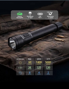 Linterna de mano TFX Arcturus 5000 táctica