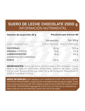 Suplemento Suero de leche ProWinner Prowinner sabor chocolate de 2 kg