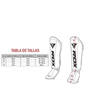 Espinillera RDX arte marcial