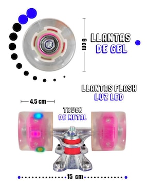 Patineta manual La Viga Skateboards con luz