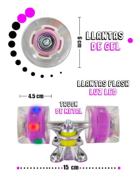 Patineta manual La Viga Skateboards con luz