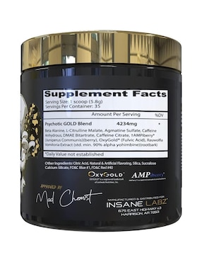 Suplemento alimenticio Insane Labz sabor uva de 202 g
