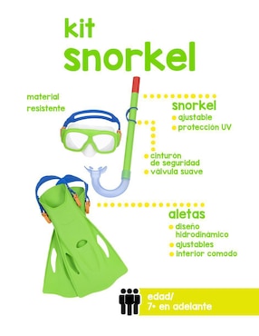 Tubo y gafas de snorkel para buceo Bestway