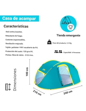 Casa de campaña Pavillo para 4 personas