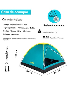 Casa de campaña Pavillo para 3 personas