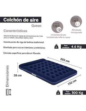 Colchón inflable Bestway 67226 tight top sin colchoneta