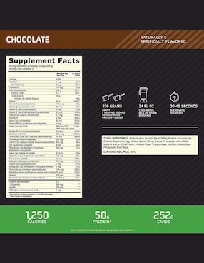 Suplemento alimenticio Optimum Nutrition sabor chocolate de 5.44 kg
