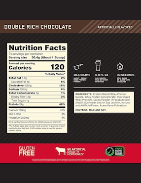 Proteína Optimum Nutrition sabor chocolate de 2.27 kg