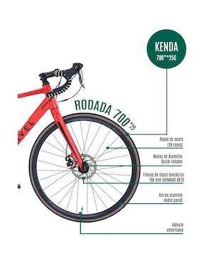 Bicicleta de ruta Gravel rodada 700 unisex
