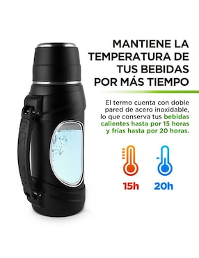 Termo Hikeo de acero inoxidable con tapa rosca 1 L