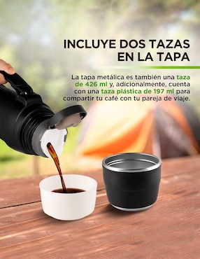 Termo Hikeo de acero inoxidable con tapa rosca 1 L