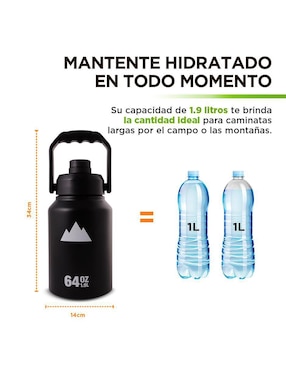 Termo Hikeo de acero inoxidable con tapa rosca 2 L