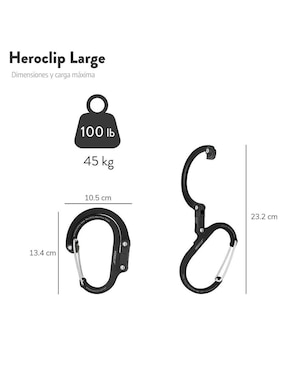 Mosqueton para campismo Gear Aid Heroclip Large Black