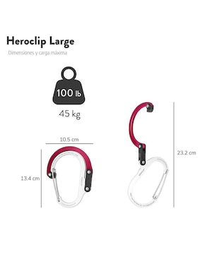 Mosqueton para campismo Gear Aid Heroclip MEedium Red