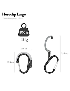 Mosquetones para campismo Gear Aid Heroclip Large B/S