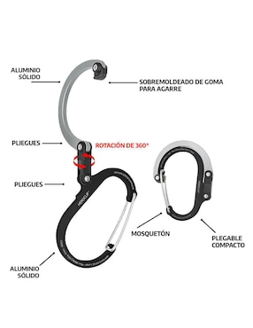 Mosquetones para campismo Gear Aid Heroclip Large B/S