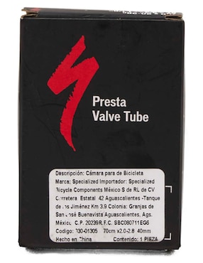 Cámara para llanta de bicicleta Specialized rodada 700