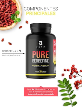 Pure Berberine B Life con berberina de 180 cápsulas