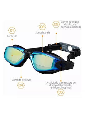Goggles de puente fijo Genérica para natación unisex