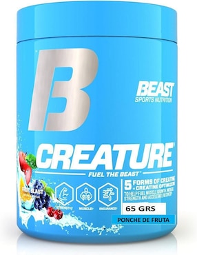 Creature Creatine Beast Con Creatina Monohidratada Sabor Ponche De Frutas 65 G