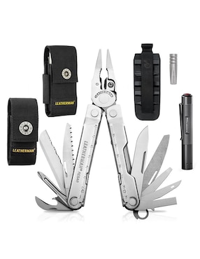 Navaja Leatherman Rebar Plata Con Linterna