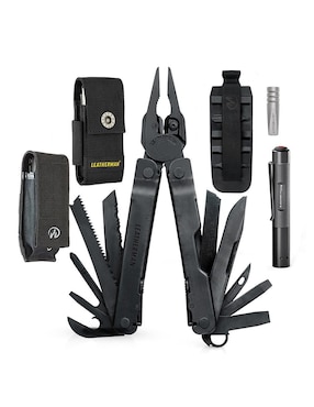 Navaja Leatherman Super Tool Negra Con Linterna