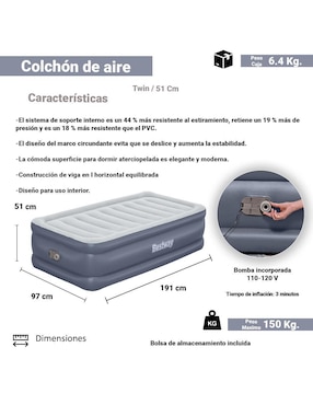 Colchón inflable Bestway 6713h Tight Top