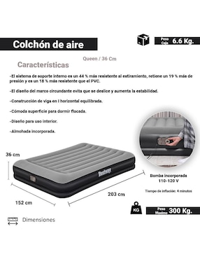 Colchón inflable Bestway 67726 colchoneta pillow top (integrada)