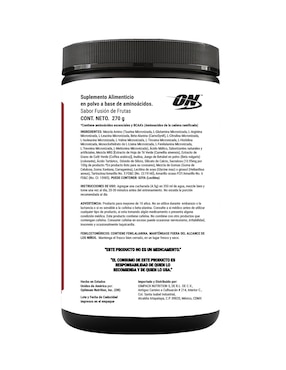 Essential Amin.o. Optimum Nutrition con aminoácidos y electrolitos sabor frutas de 270 g