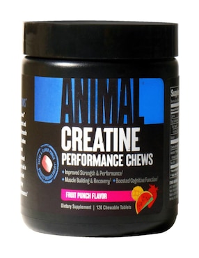 Animal Creatina Performance Con Creatina Monohidratada Micronizada Sabor Ponche De Frutas 120 Tabletas