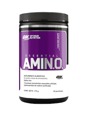 Essential Amin.o. Optimum Nutrition con aminoácidos y electrolitos sabor uva de 270 g