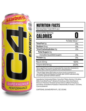C4 Performance Energy Cellucor con l-arginina sabor fresa de 470 ml