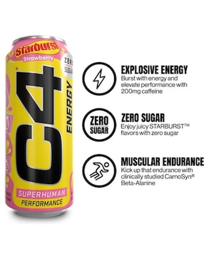C4 Performance Energy Cellucor con l-arginina sabor fresa de 470 ml