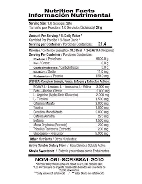 Pre Workout High Performance Food & Nutrition Technologies con aminoácidos y electrolitos sabor mango de 600 g