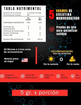 Creatina Monohidratada NSN Creatina Pura Natural Smart Nutrition de 450 g
