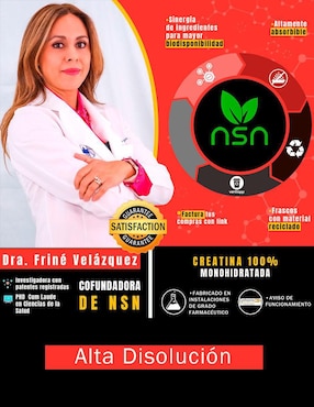 Creatina Monohidratada NSN Creatina Pura Natural Smart Nutrition de 450 g