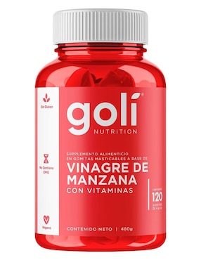 Goli Nutrition Gomitas de Vinagre de Manzana con Vitaminas Goli sabor manzana de 120 cápsulas