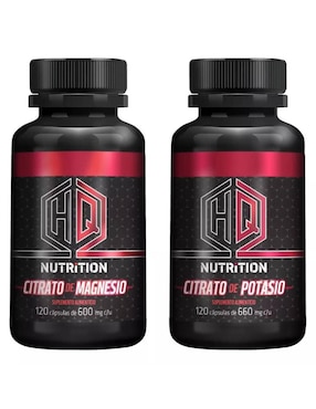 Pack Citrato De Magnesio 120 Caps Y Citrato De Potasio 120 Caps HQ Nutrition