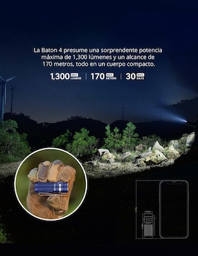 Linterna de mano Olight Baton 4 recargable