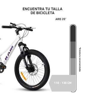 Bicicleta de montaña Ram rodada 20 Kids unisex