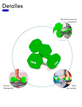 Set mancuernas de peso fijo Kitul