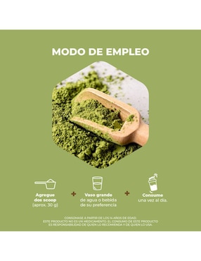 Suplemento proteína vegetal Pronat con proteína de arroz, proteína de chícharo y probióticos sabor matcha de 30 g